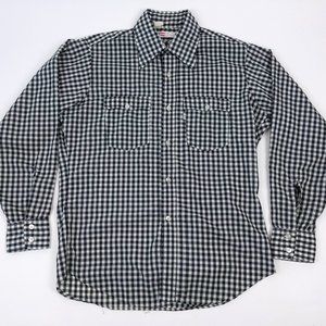 LEVIS Vintage Men's Large Black Check Button Shirt